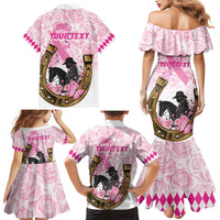 Personalized Kentucky Survivors Family Matching Mermaid Dress and Hawaiian Shirt Horse Derby Lady Pink Roses