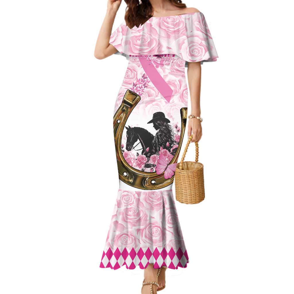 Personalized Kentucky Survivors Family Matching Mermaid Dress and Hawaiian Shirt Horse Derby Lady Pink Roses