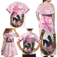 Personalized Kentucky Survivors Family Matching Off Shoulder Maxi Dress and Hawaiian Shirt Horse Derby Lady Pink Roses