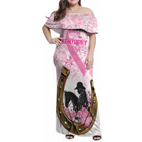 Personalized Kentucky Survivors Family Matching Off Shoulder Maxi Dress and Hawaiian Shirt Horse Derby Lady Pink Roses