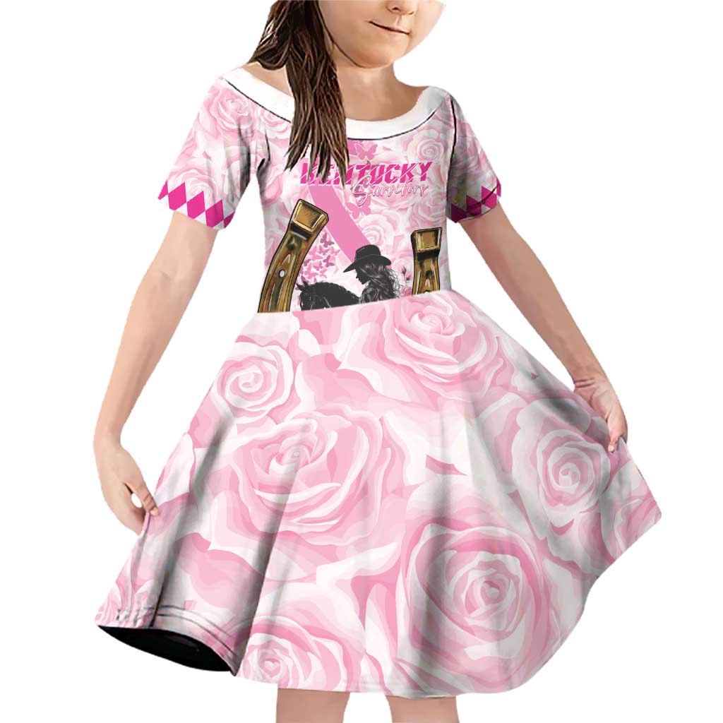 Personalized Kentucky Survivors Family Matching Off Shoulder Short Dress and Hawaiian Shirt Horse Derby Lady Pink Roses