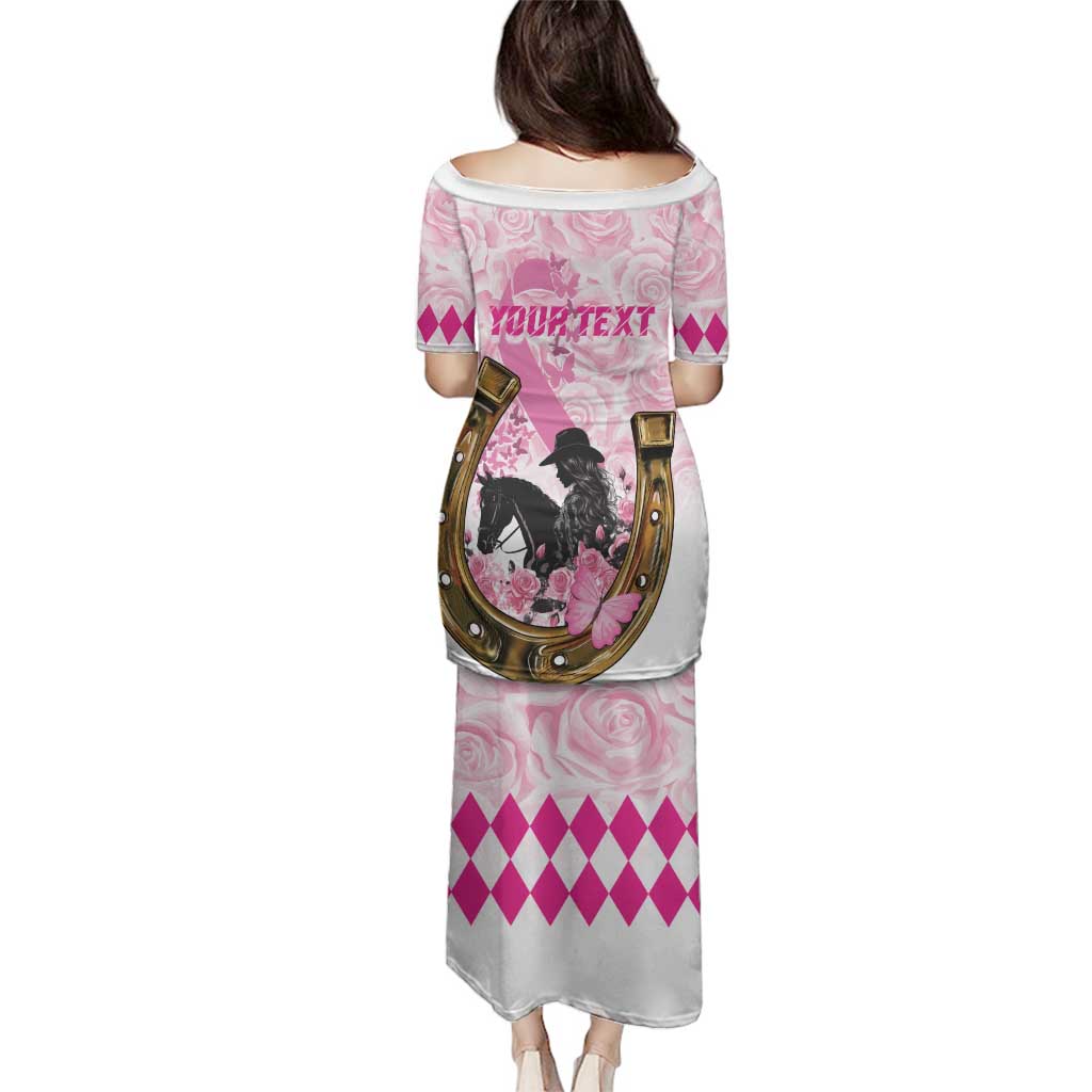 Personalized Kentucky Survivors Family Matching Puletasi and Hawaiian Shirt Horse Derby Lady Pink Roses