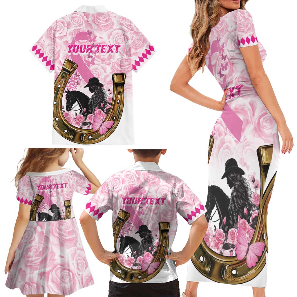 Personalized Kentucky Survivors Family Matching Short Sleeve Bodycon Dress and Hawaiian Shirt Horse Derby Lady Pink Roses