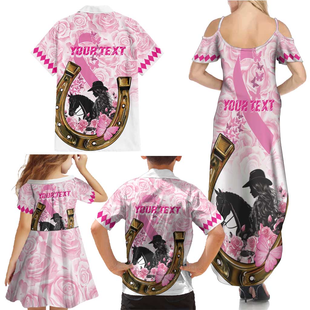 Personalized Kentucky Survivors Family Matching Summer Maxi Dress and Hawaiian Shirt Horse Derby Lady Pink Roses