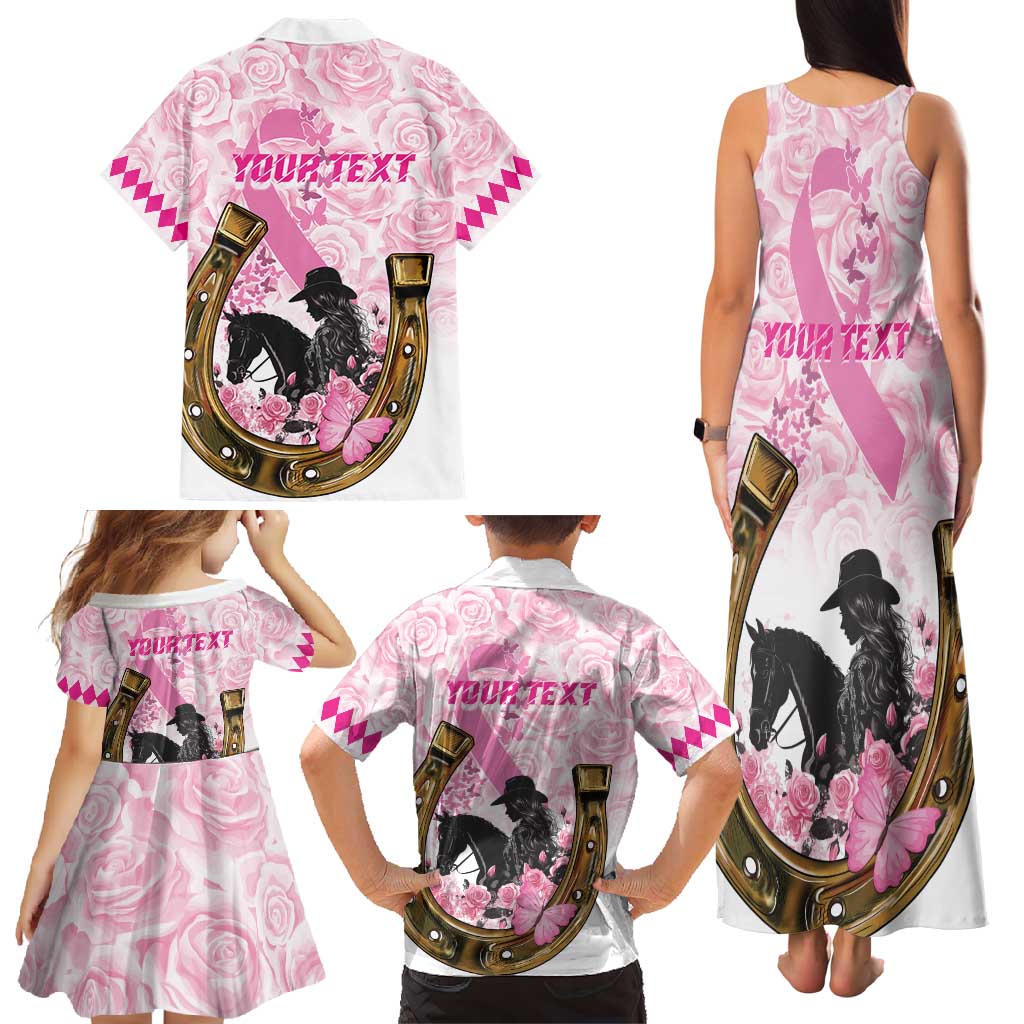 Personalized Kentucky Survivors Family Matching Tank Maxi Dress and Hawaiian Shirt Horse Derby Lady Pink Roses