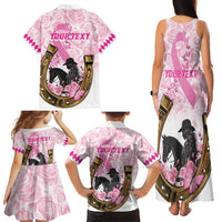 Personalized Kentucky Survivors Family Matching Tank Maxi Dress and Hawaiian Shirt Horse Derby Lady Pink Roses