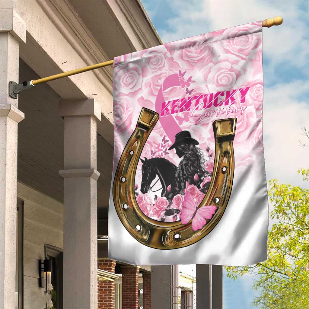 Kentucky Survivors Garden Flag Horse Derby Lady Pink Roses