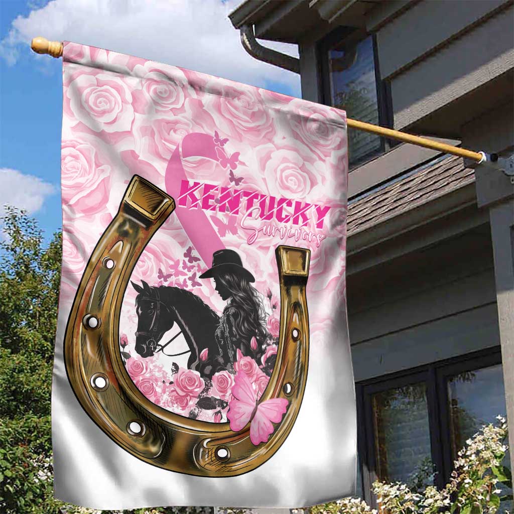 Kentucky Survivors Garden Flag Horse Derby Lady Pink Roses