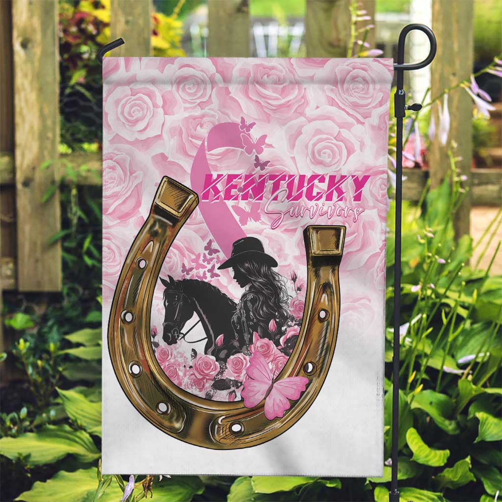 Kentucky Survivors Garden Flag Horse Derby Lady Pink Roses