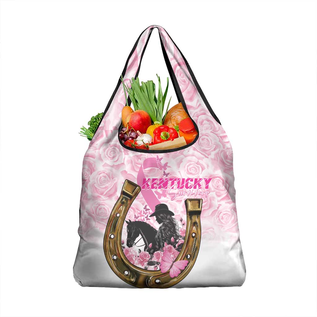 Kentucky Survivors Grocery Bag Horse Derby Lady Pink Roses
