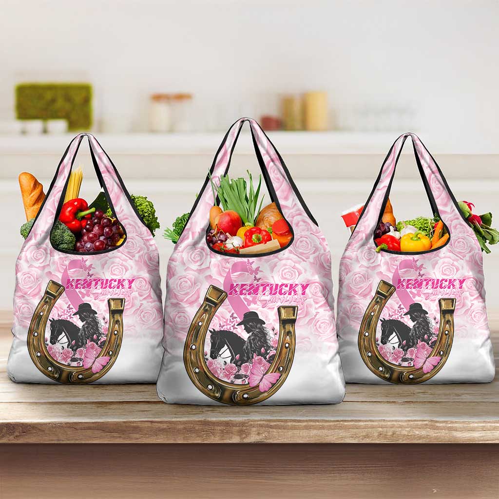 Kentucky Survivors Grocery Bag Horse Derby Lady Pink Roses