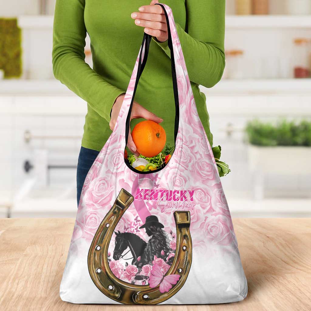 Kentucky Survivors Grocery Bag Horse Derby Lady Pink Roses
