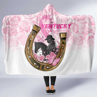 Kentucky Survivors Hooded Blanket Horse Derby Lady Pink Roses