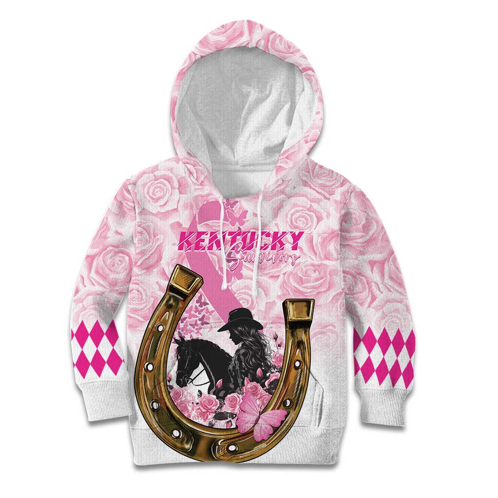 Personalized Kentucky Survivors Kid Hoodie Horse Derby Lady Pink Roses
