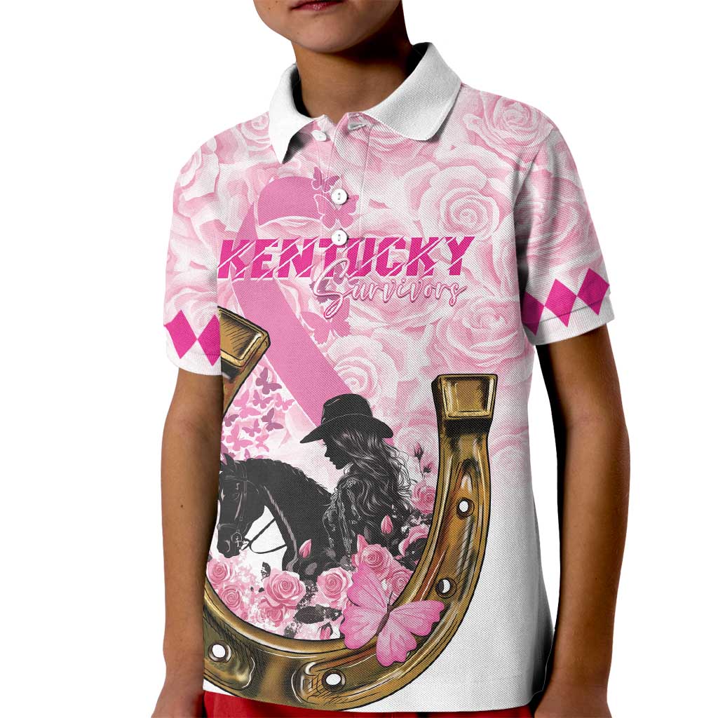 Personalized Kentucky Survivors Kid Polo Shirt Horse Derby Lady Pink Roses