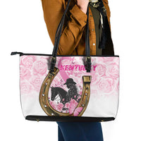 Kentucky Survivors Leather Tote Bag Horse Derby Lady Pink Roses