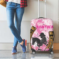 Kentucky Survivors Luggage Cover Horse Derby Lady Pink Roses