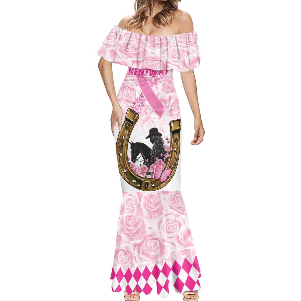 Personalized Kentucky Survivors Mermaid Dress Horse Derby Lady Pink Roses