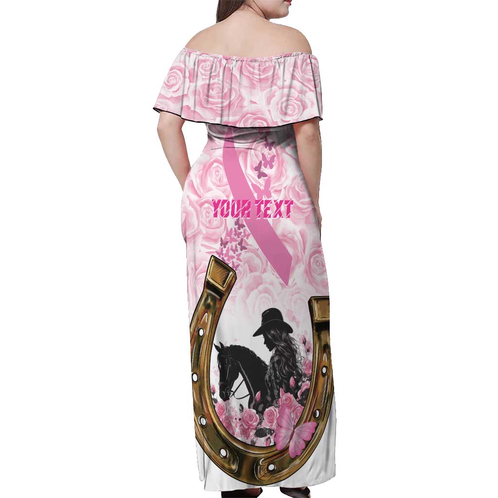 Personalized Kentucky Survivors Off Shoulder Maxi Dress Horse Derby Lady Pink Roses