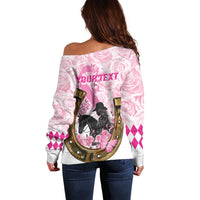Personalized Kentucky Survivors Off Shoulder Sweater Horse Derby Lady Pink Roses