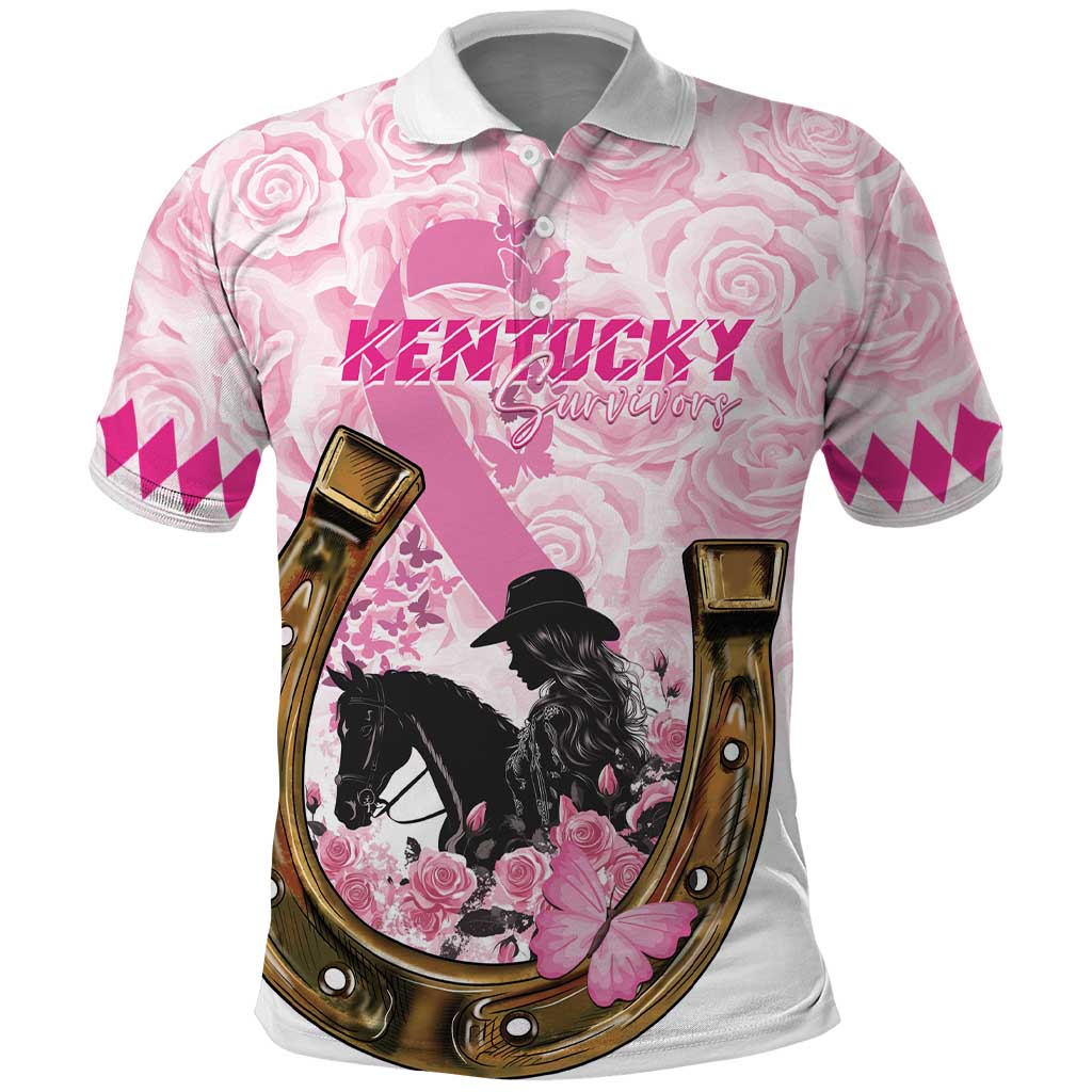 Personalized Kentucky Survivors Polo Shirt Horse Derby Lady Pink Roses