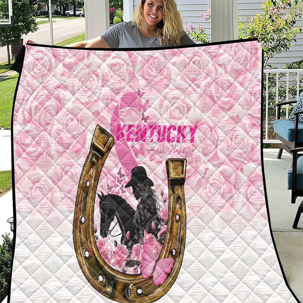 Kentucky Survivors Quilt Horse Derby Lady Pink Roses