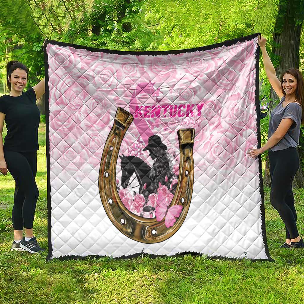 Kentucky Survivors Quilt Horse Derby Lady Pink Roses