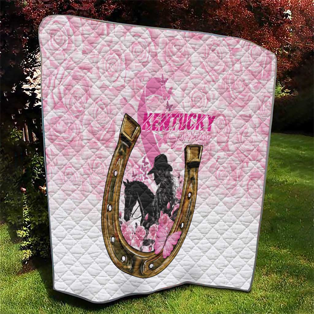 Kentucky Survivors Quilt Horse Derby Lady Pink Roses