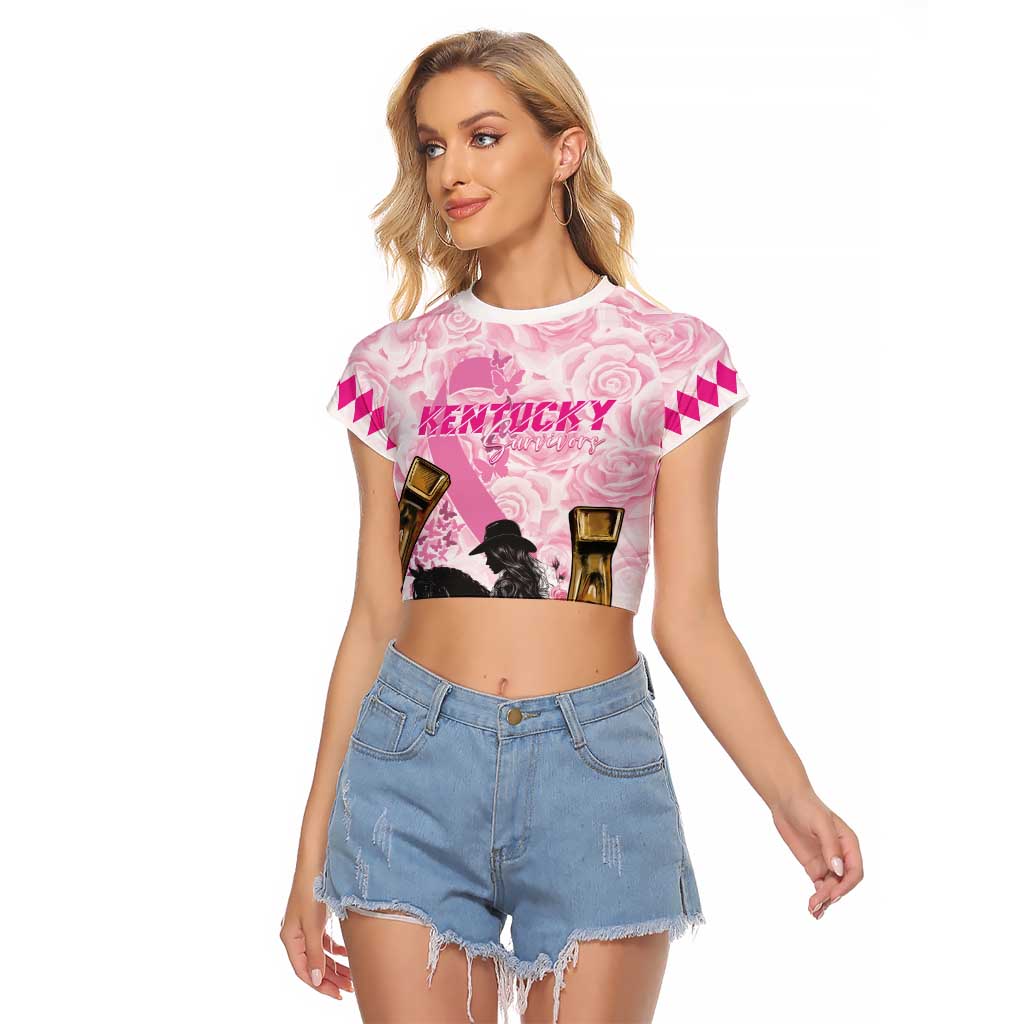 Personalized Kentucky Survivors Raglan Cropped T Shirt Horse Derby Lady Pink Roses