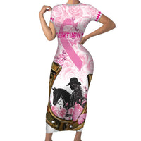 Personalized Kentucky Survivors Short Sleeve Bodycon Dress Horse Derby Lady Pink Roses