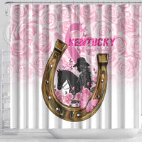 Kentucky Survivors Shower Curtain Horse Derby Lady Pink Roses