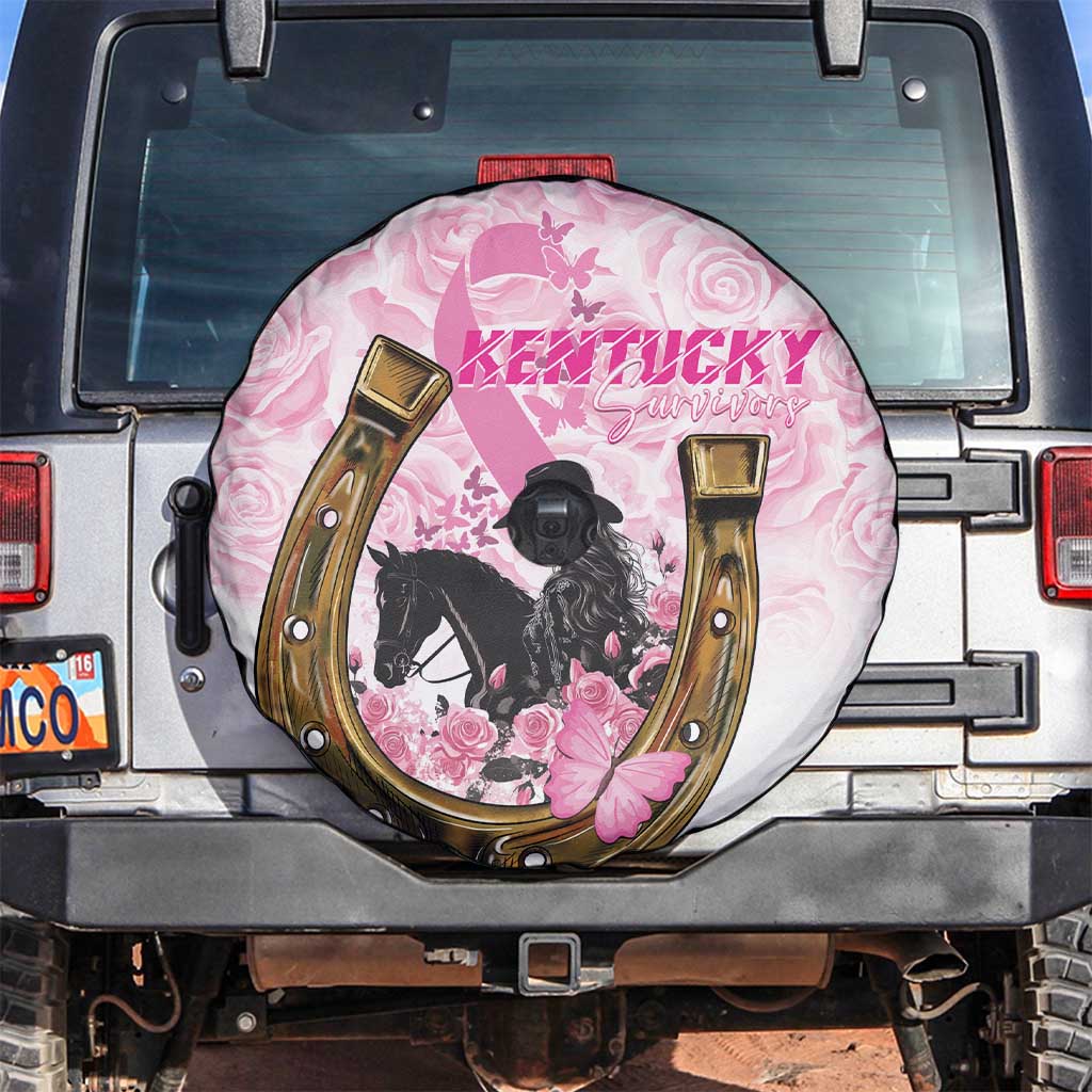 Kentucky Survivors Spare Tire Cover Horse Derby Lady Pink Roses
