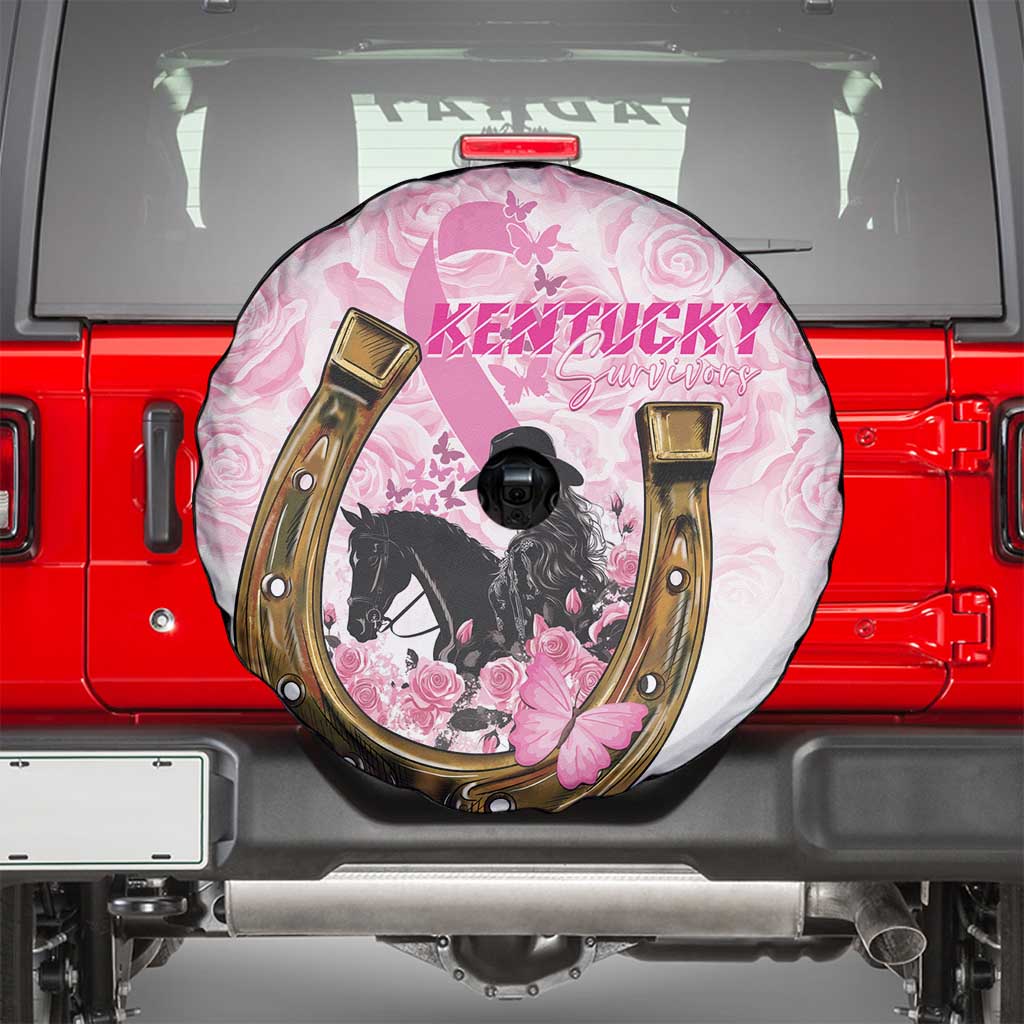 Kentucky Survivors Spare Tire Cover Horse Derby Lady Pink Roses