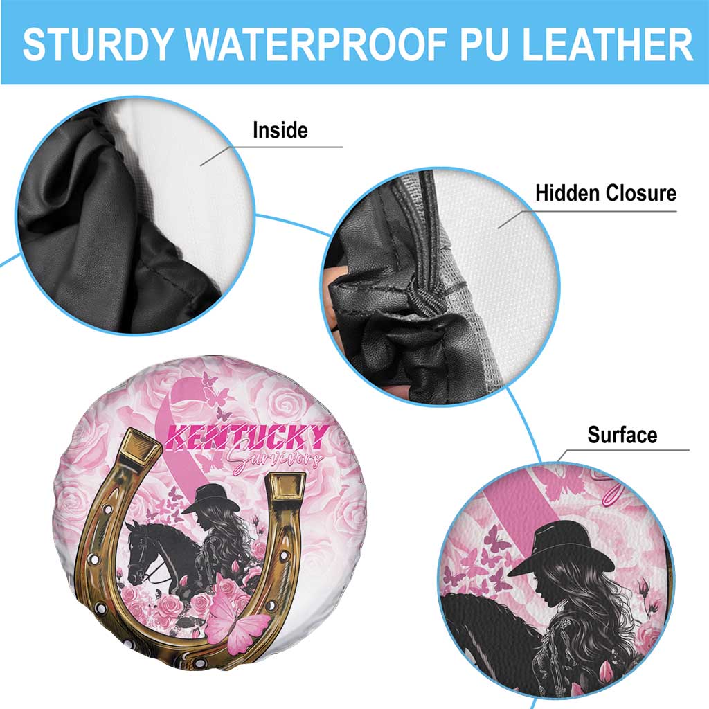 Kentucky Survivors Spare Tire Cover Horse Derby Lady Pink Roses