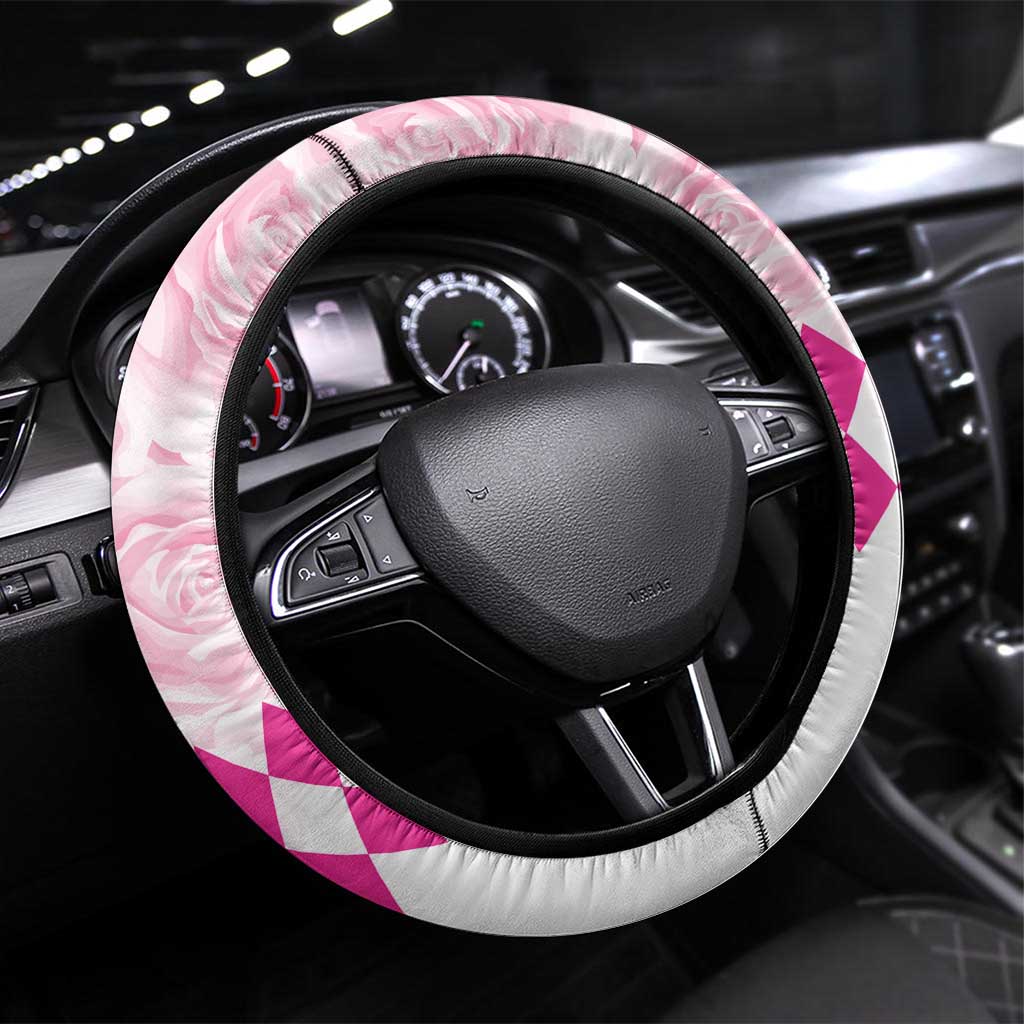 Kentucky Survivors Steering Wheel Cover Horse Derby Lady Pink Roses