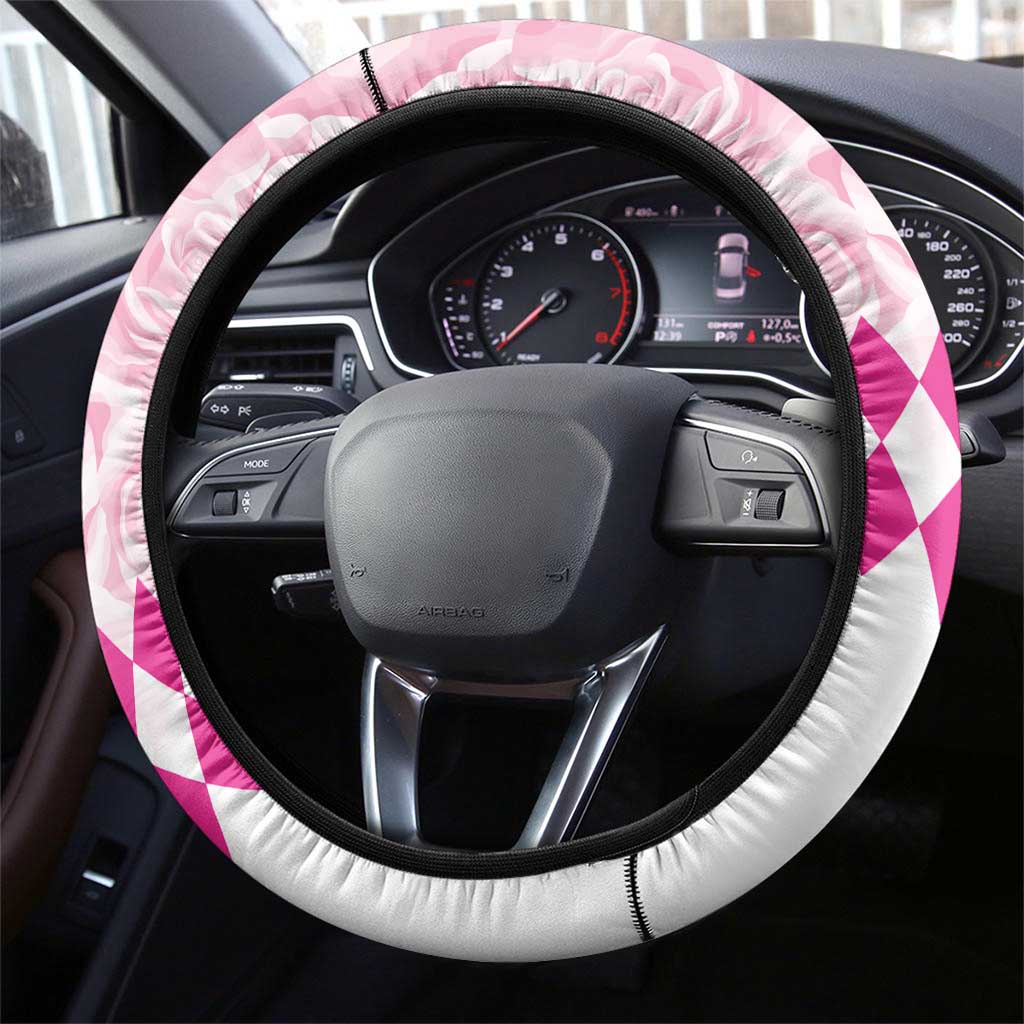 Kentucky Survivors Steering Wheel Cover Horse Derby Lady Pink Roses