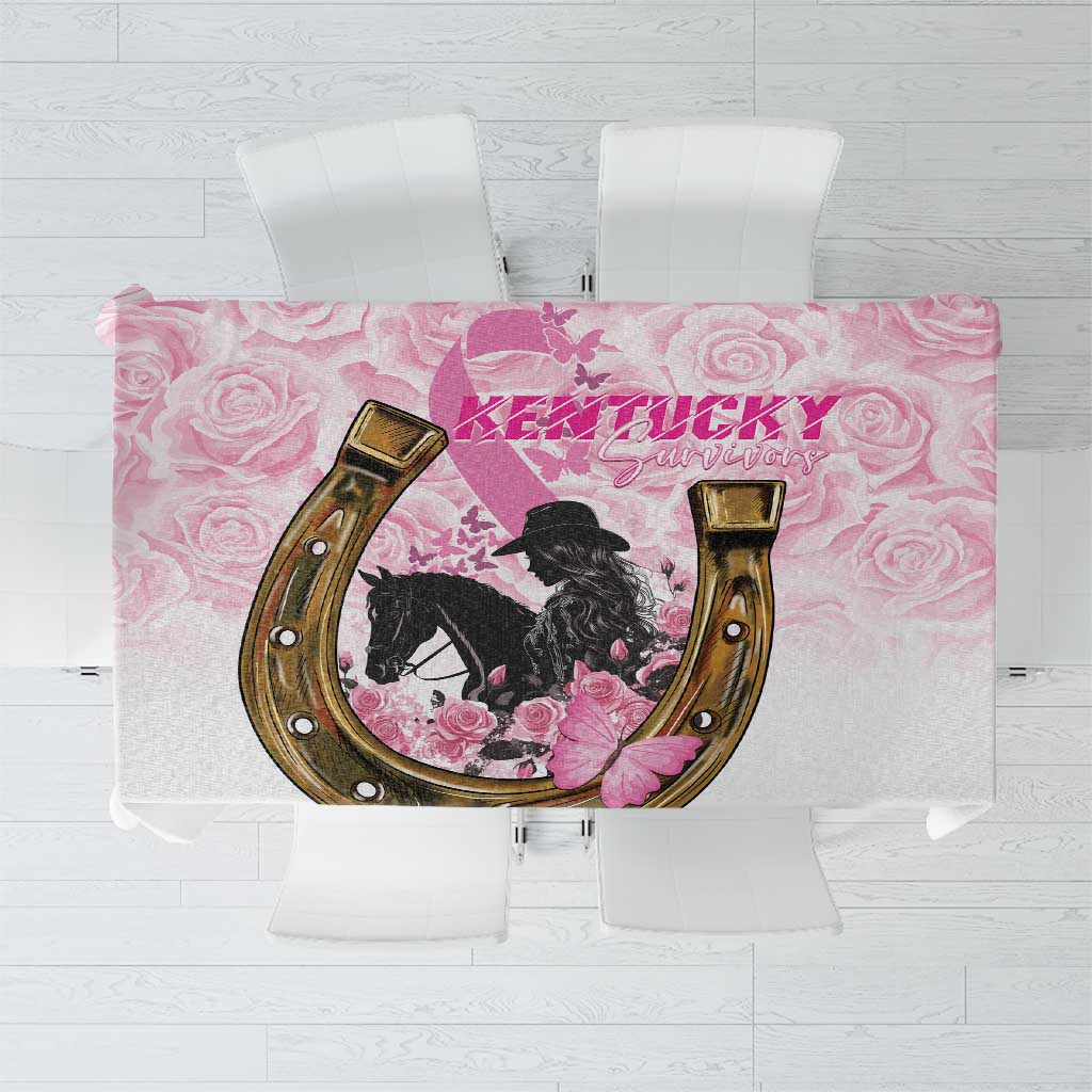 Kentucky Survivors Tablecloth Horse Derby Lady Pink Roses