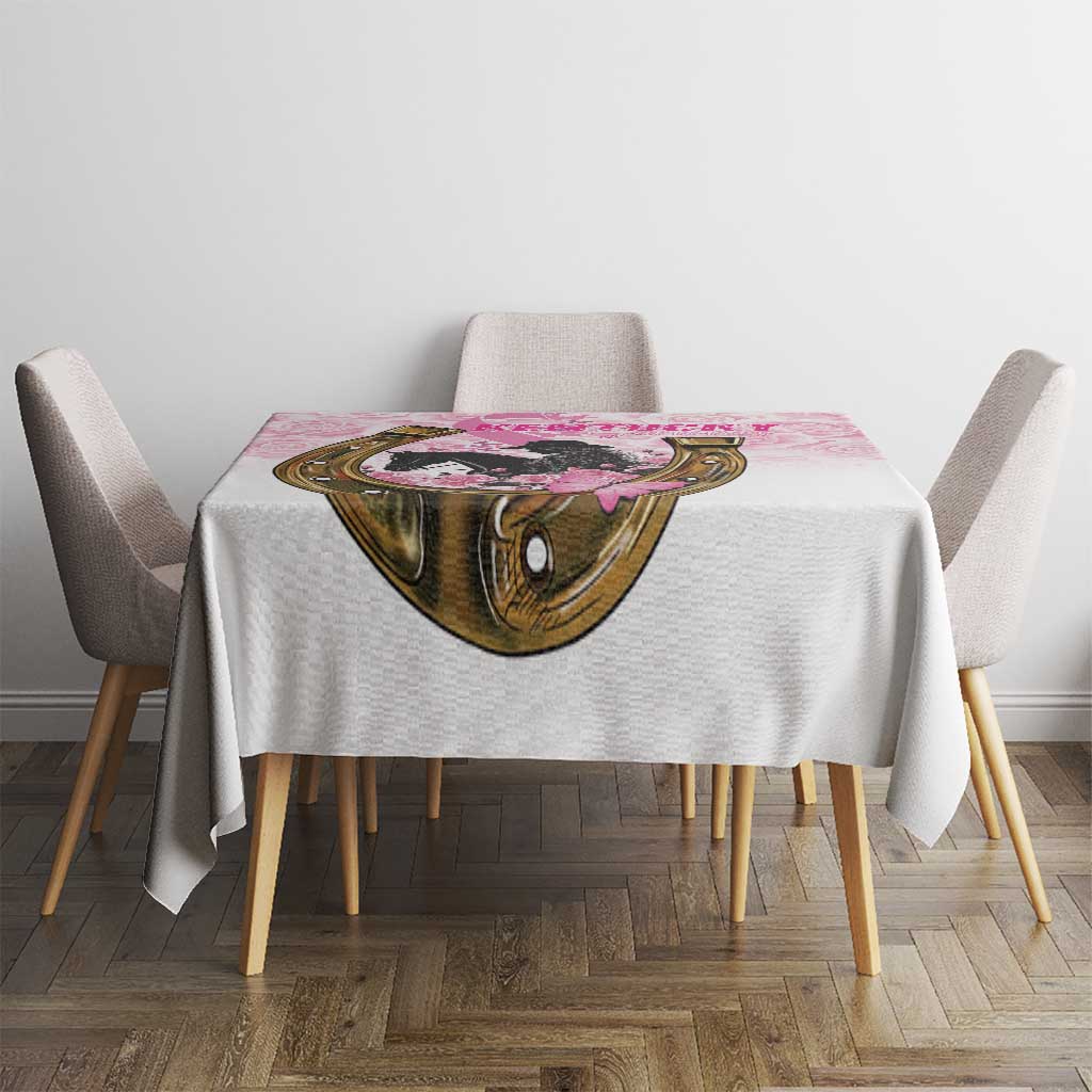 Kentucky Survivors Tablecloth Horse Derby Lady Pink Roses