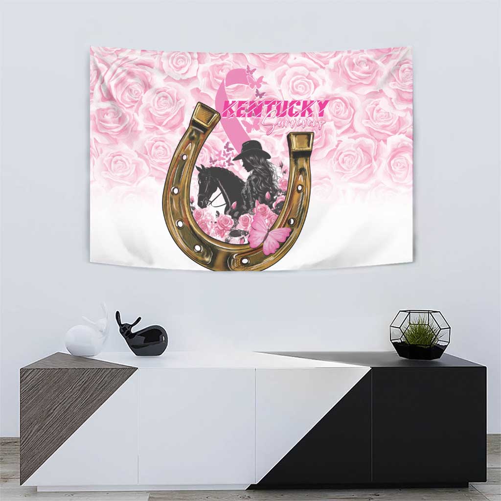 Kentucky Survivors Tapestry Horse Derby Lady Pink Roses