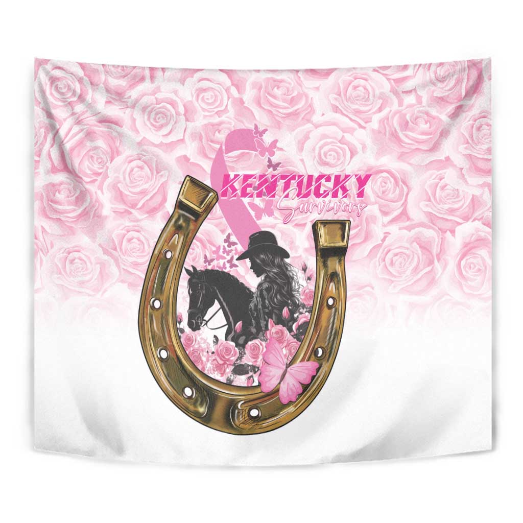Kentucky Survivors Tapestry Horse Derby Lady Pink Roses