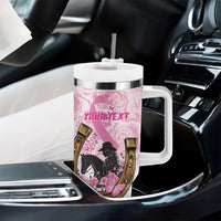 Personalized Kentucky Survivors Tumbler With Handle Horse Derby Lady Pink Roses