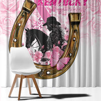 Kentucky Survivors Window Curtain Horse Derby Lady Pink Roses