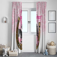 Kentucky Survivors Window Curtain Horse Derby Lady Pink Roses