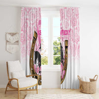 Kentucky Survivors Window Curtain Horse Derby Lady Pink Roses