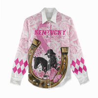 Personalized Kentucky Survivors Women Casual Shirt Horse Derby Lady Pink Roses
