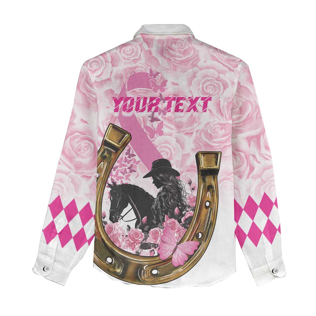 Personalized Kentucky Survivors Women Casual Shirt Horse Derby Lady Pink Roses