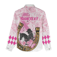 Personalized Kentucky Survivors Women Casual Shirt Horse Derby Lady Pink Roses