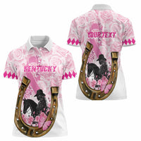 Personalized Kentucky Survivors Women Polo Shirt Horse Derby Lady Pink Roses
