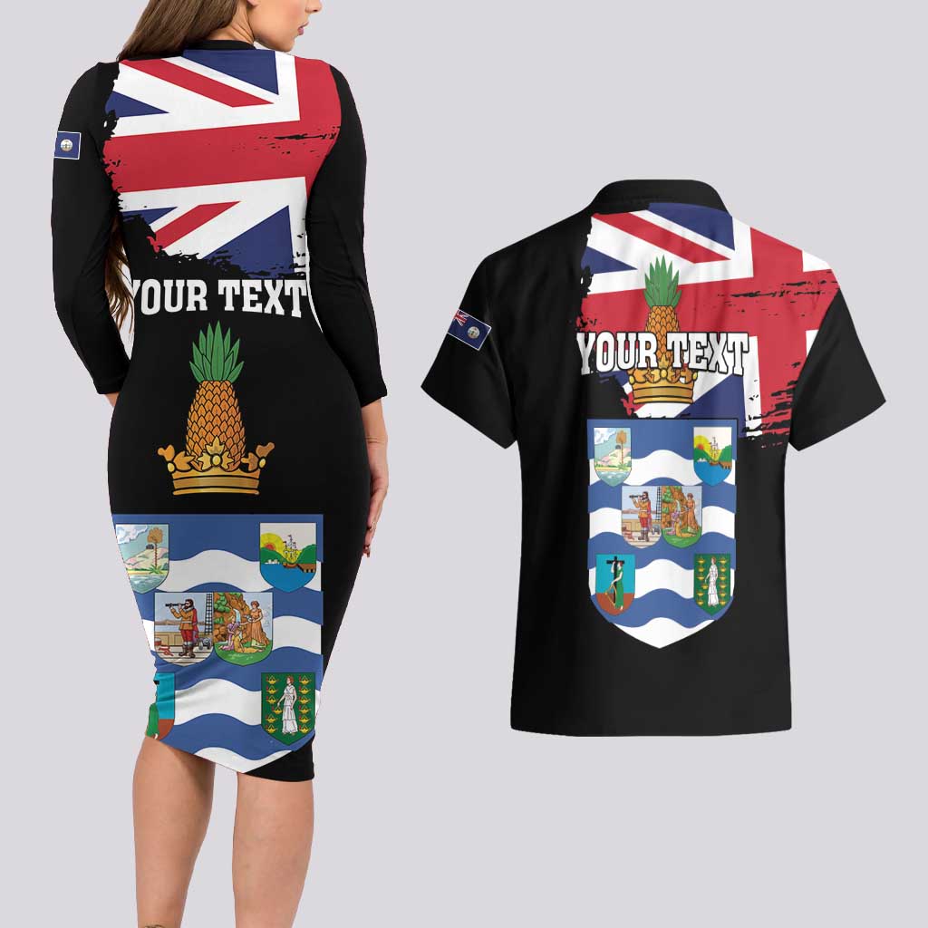 Personalised Bonaire Couples Matching Long Sleeve Bodycon Dress and Hawaiian Shirt Boneiru Coat of Arms