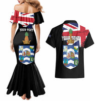 Personalised Bonaire Couples Matching Mermaid Dress and Hawaiian Shirt Boneiru Coat of Arms
